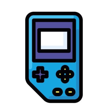 İzole edilmiş renkli mobil konsol video oyunu simgesi Düz Tasarım Vektörü illüstrasyonu