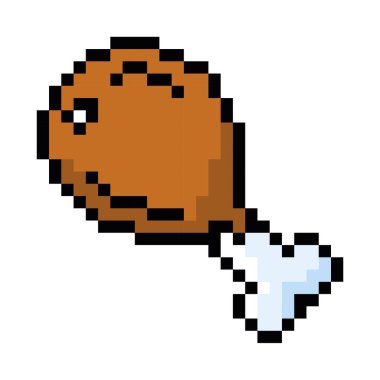 İzole edilmiş renkli et video oyunu simgesi Pixelated style Vector illüstrasyonu