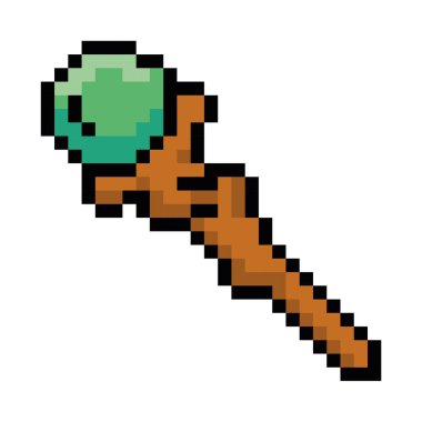 İzole edilmiş renkli sihirbaz kadrosu video oyunu simgesi Pixelated style Vector illüstrasyonu