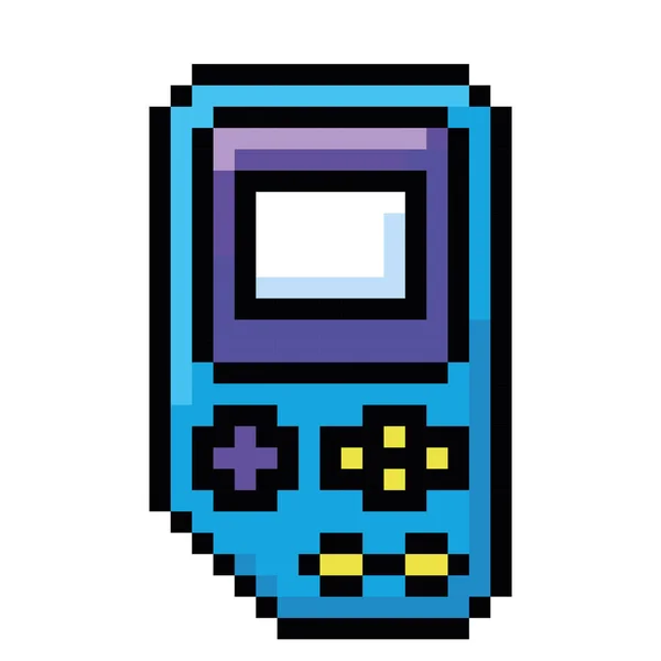 Isolato Colorato Console Mobile Icona Del Videogioco Pixelated Style Illustrazione — Vettoriale Stock