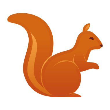 İzole edilmiş sonbahar sincap ikonu Vektör illüstrasyonu