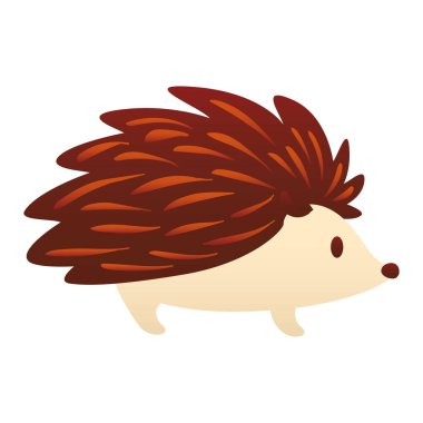 Ayrı renkte şirin kirpi simgesi Vektör illüstrasyonu