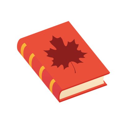 Akçaağaç yaprağı ikonu Vektör illüstrasyonuyla izole edilmiş sonbahar kitabı