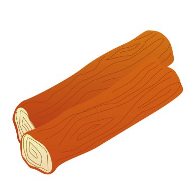 Kesilmiş odun parçalarının sonbahar ikonu Vektör illüstrasyonu