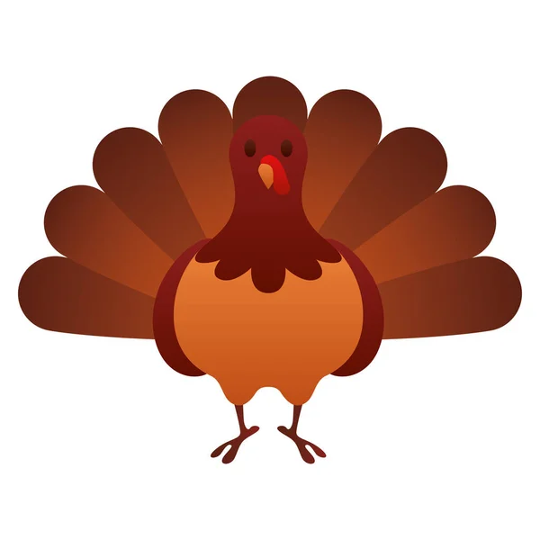 Isolated Colored Turkey Autumn Animal Icon Vector Illustration — Stock Vector