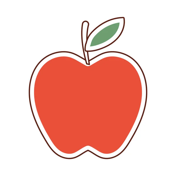 Icono Etiqueta Engomada Manzana Otoño Color Aislado Ilustración Vectorial — Vector de stock