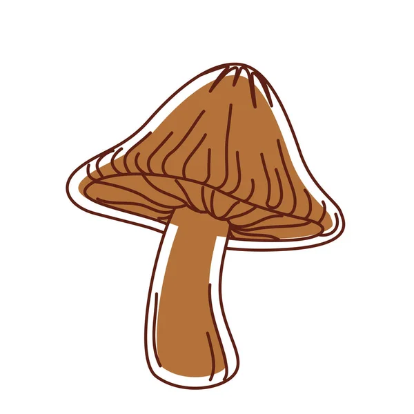 孤立的彩色蘑菇秋季贴纸图标矢量插图 — 图库矢量图片