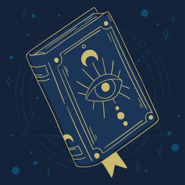 Ayrı büyücülük kitabı ezoterizm ikonu Astroloji arkaplan vektörü illüstrasyonu