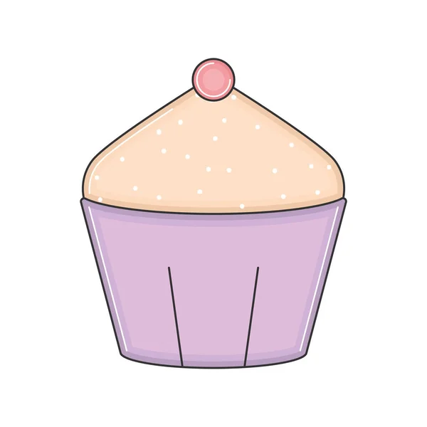 Izolované Barevné Cupcake Skica Ikona Vektorové Ilustrace — Stockový vektor