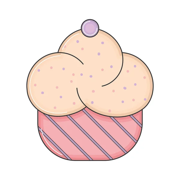 Isolato Colorato Cupcake Schizzo Icona Vettoriale Illustrazione — Vettoriale Stock