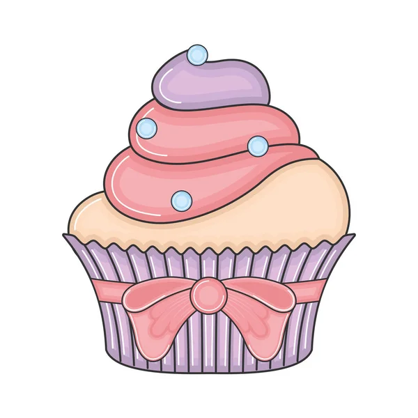 Isolerad Färgad Cupcake Skiss Ikon Vektor Illustration — Stock vektor