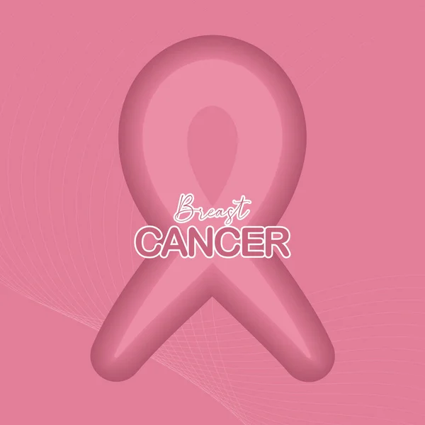 Affiche Sensibilisation Cancer Sein Illustration Vectorielle Ruban Rose — Image vectorielle
