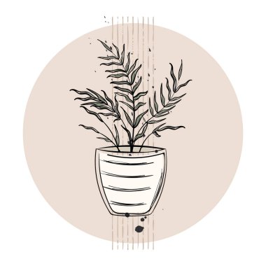 İzole edilmiş renkli bitki taslak ikonu Vektör illüstrasyonu