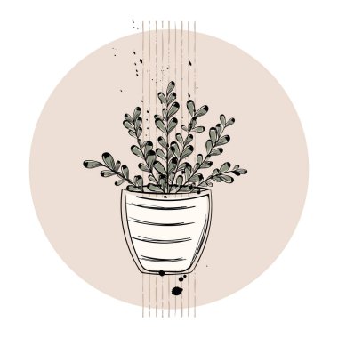 İzole edilmiş renkli bitki taslak ikonu Vektör illüstrasyonu