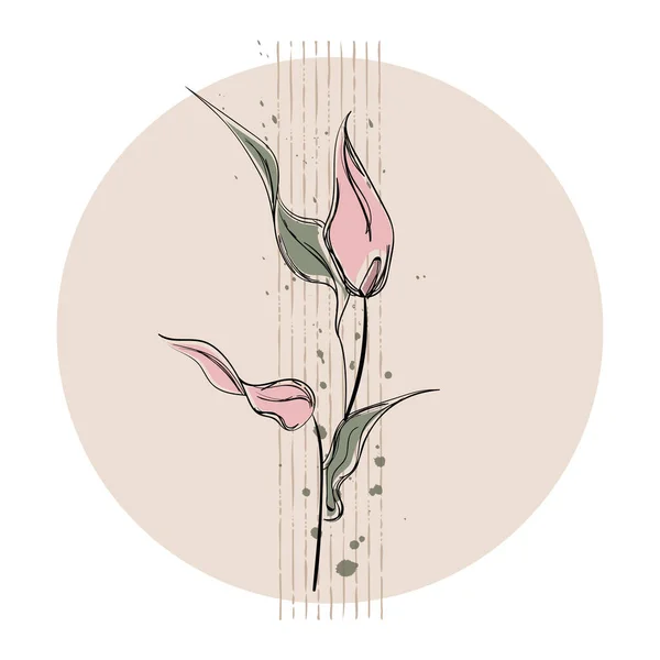 独立した色の植物スケッチのアイコンベクトルイラスト — ストックベクタ