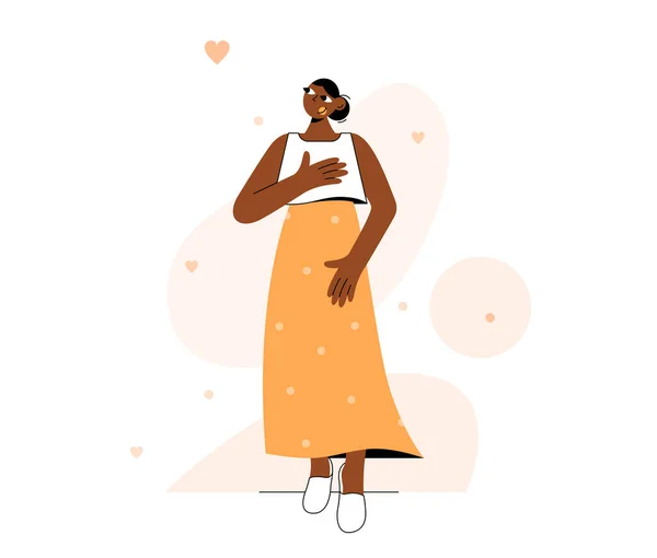 Personaggio Sincero Afro Americano Illustrazione Piatta Vettoriale — Vettoriale Stock