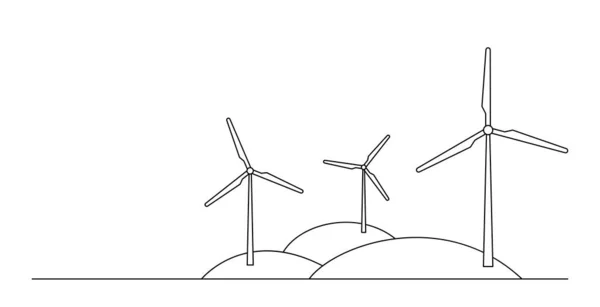 Divider Three Windmills Three Hills — Vector de stock