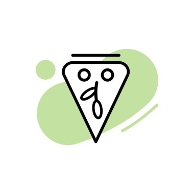 Plant-based meat icon. Line art pizza.