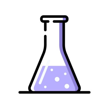 Bir cam kimya mor matara. 