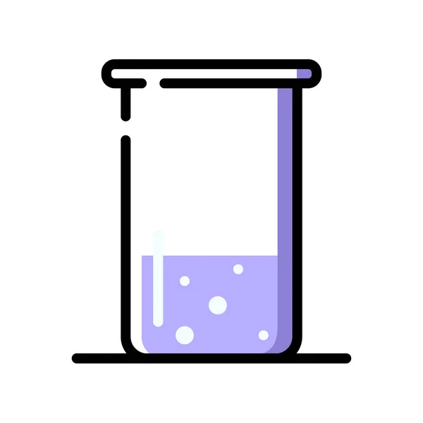 Linha Arte Vidro Química Roxo Frasco —  Vetores de Stock