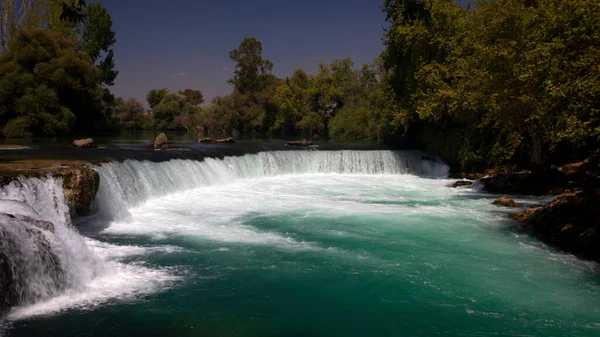 Manavgat Waterfall Turkiet Antalya Turkiet Blå Grön Natur Bakgrund — Stockfoto