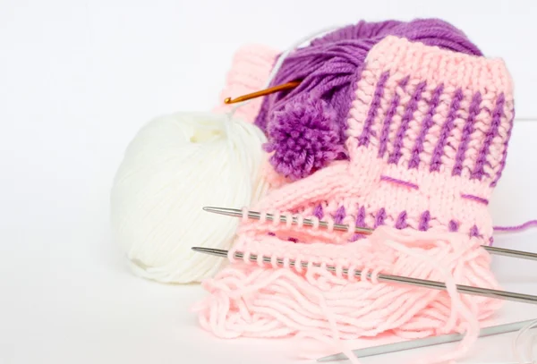 Knitting Baby's bootees — Stock Photo, Image