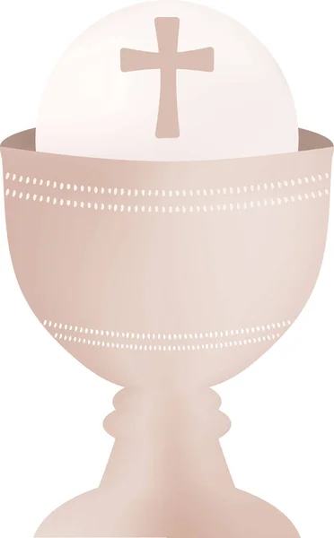 First Holy Communion Sacred Chalice Design Boy Communion — Stock Vector