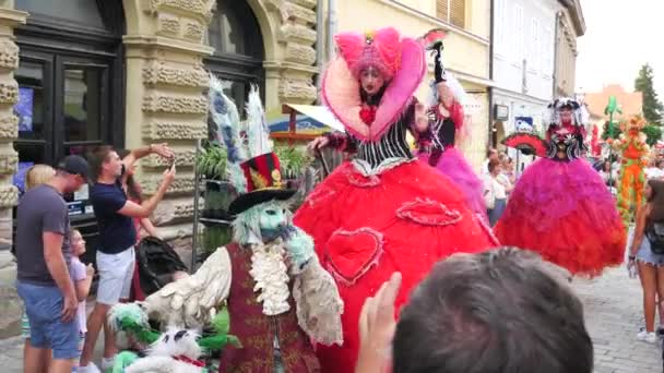 Varazdin Croatia 2021 Street Artists Costume Spancirfest 2021 — Videoclip de stoc
