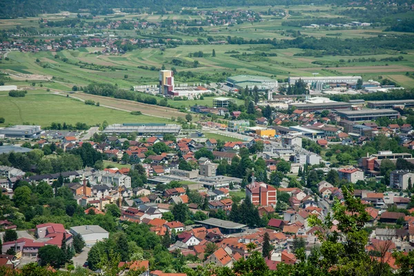 Panorama Della Città Samobor Croazia Paesaggio Verde Della Campagna — Foto Stock