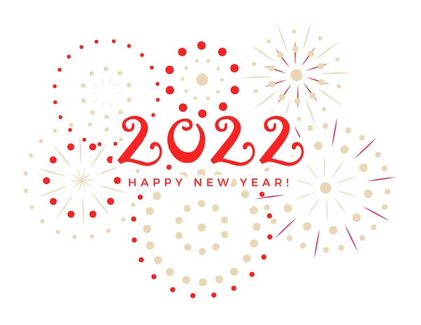 Happy New Year cover kalendář, pozdrav vánoční přání, pozvánka na akci, 2022 čísla s ohňostrojem, vektorová ilustrace. — Stockový vektor