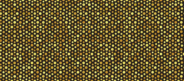 Papel pintado de chispas. Superficie dorada brillante, patrón de medio tono dorado. Brillante textura punteada brillo, brillante fondo brillante. Textura blindada amarilla, fondo premium vectorial — Vector de stock