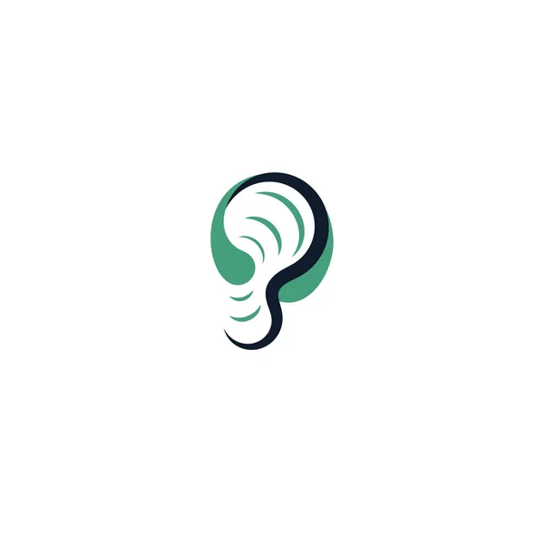 Concept de logo d'aide auditive, assistance auditive, logotype vectoriel abstrait. — Image vectorielle