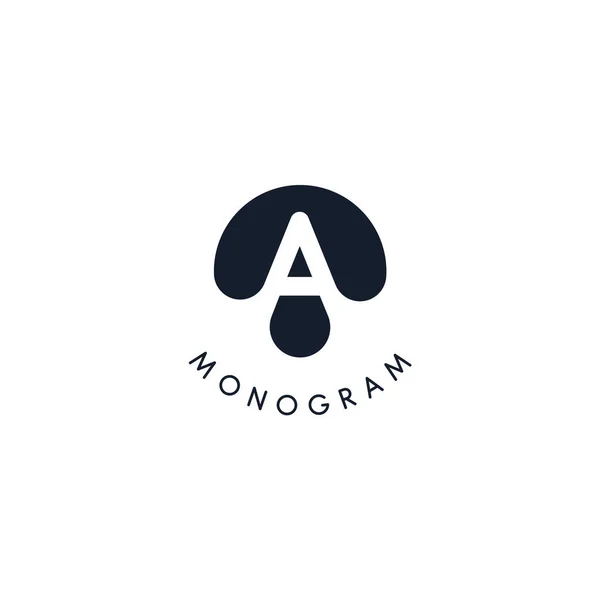 Fekete logó kivágott sziluettje betű A, kerek monogram üzleti és márkaépítés. Modern vektor logotípus, kör jelvény negatív tér stílus — Stock Vector