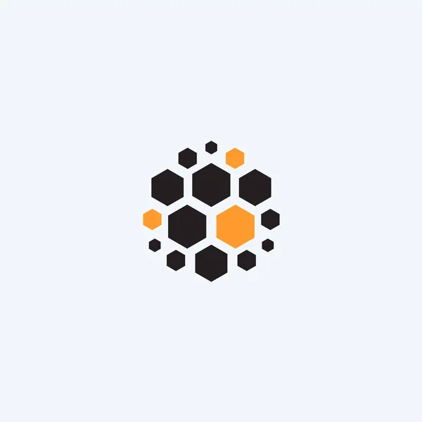 Coal Hexagon logo concept. rock industry technology. Stone, marble, granite abstract icon. Geology machine round logotype. Vector illustration. — 图库矢量图片