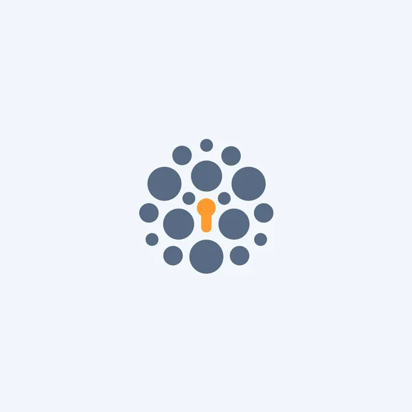 Logotipo abstracto ojo de cerradura, icono de bloqueo inteligente, símbolo de protección de información. Ilustración vectorial. — Vector de stock