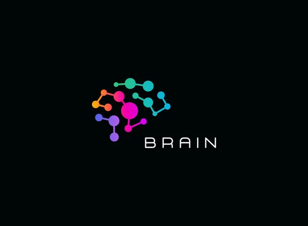 Abstrakt Brain Prickad logotyp teplate, logotyp för vetenskap, medicin, utbildning, teknik, företag. Vektorsymbol — Stock vektor