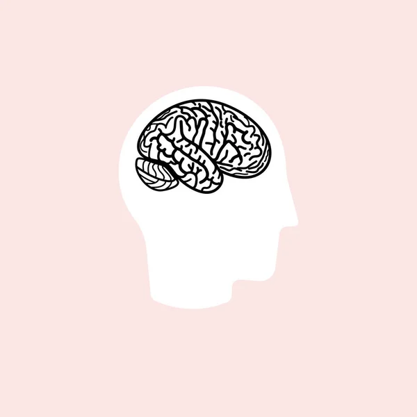 Salud cerebral y educación inteligente logotipo concepto de cabeza plana icono. Logotipo de vector de perfil facial para farmacia, educación, logotipo de la medicina. Ilustración vectorial — Archivo Imágenes Vectoriales