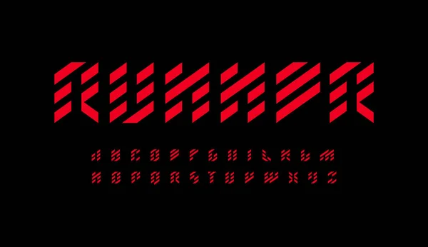 Runner Czcionek Alfabetu Liter Geometryczna Typografia Logo Monogramu Wyłącznie Dynamiczny — Wektor stockowy