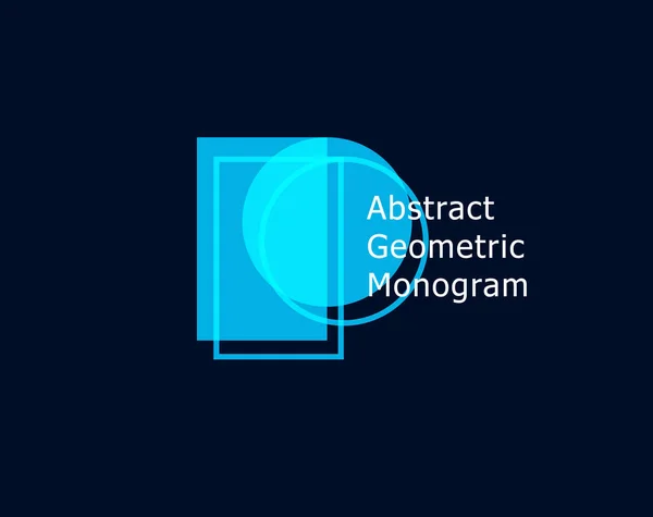 Abstract Geometric Letter Graphic Concept Color Unusual Shape Logo Monogram — Stockvektor