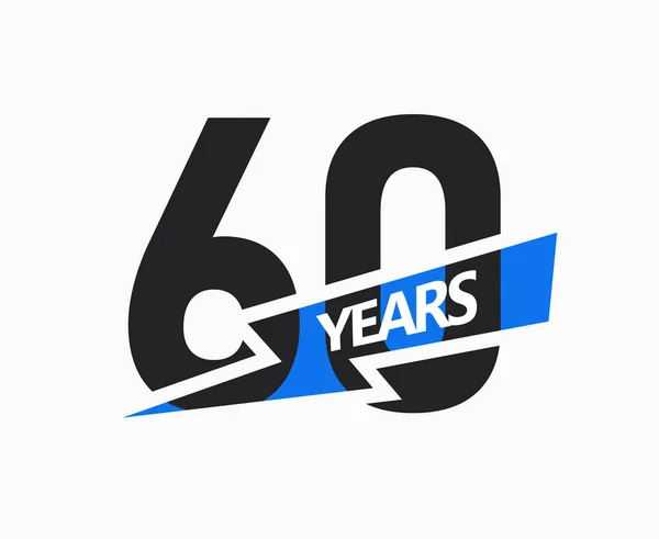 Years Business Jubilee Logo 60Th Anniversary Sign Modern Graphic Design — Stok Vektör