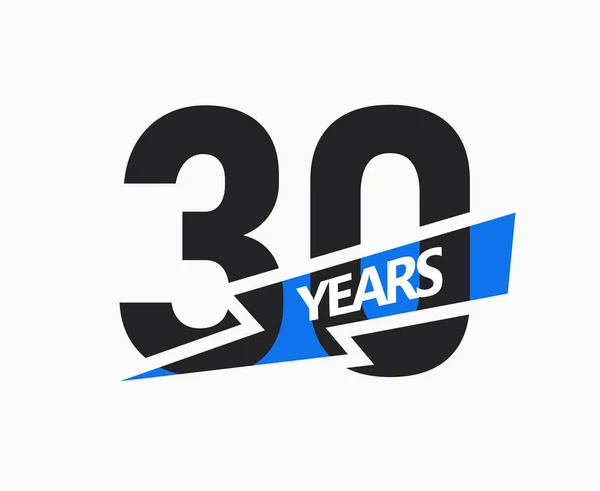 Years Business Jubilee Logo 30Th Anniversary Sign Modern Graphic Design — Archivo Imágenes Vectoriales