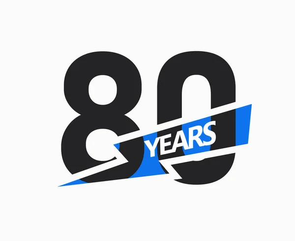 Years Business Jubilee Logo 80Th Anniversary Sign Modern Graphic Design — Stok Vektör