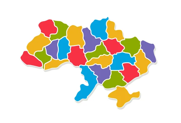Ukraine Regions Color Cartoon Map Vector Illustration — Stok Vektör