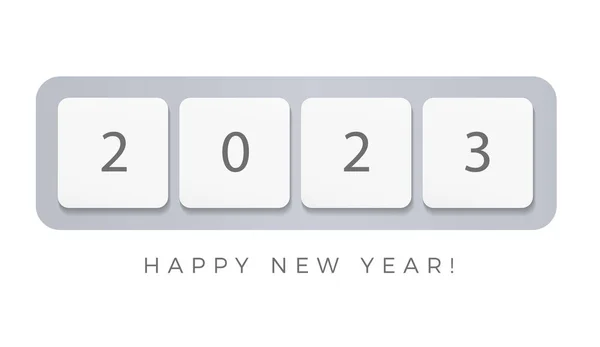 2023 Čísla Klávesnice Část Minimalistickém Stylu Šťastný Nový Rok Plakát — Stockový vektor