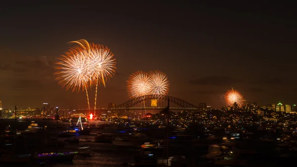 Fuochi d'artificio Sydney Capodanno 2013 — Foto Stock