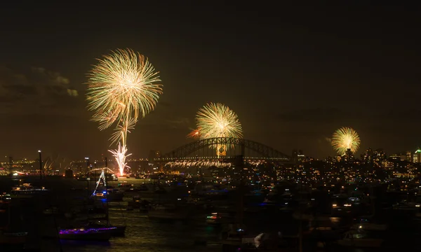 Fogos de artifício Sydney véspera de ano novo 2013 — Fotografia de Stock