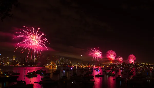 烟花悉尼新年夜 2013年 — 图库照片