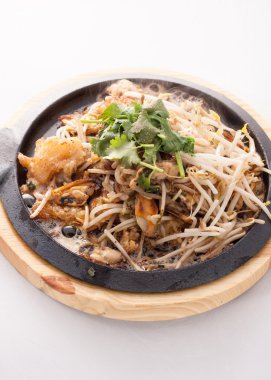 Kızarmış midye ile fasulye Filiz, geleneksel Tayland gıda