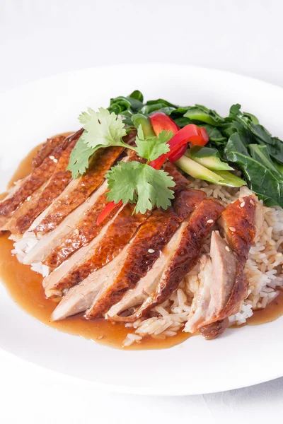 Roast duck with rice. — Stock Photo, Image