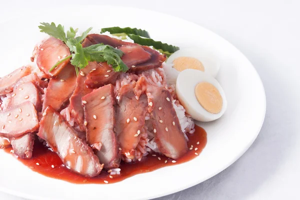 Barbacoa de cerdo con arroz . — Foto de Stock